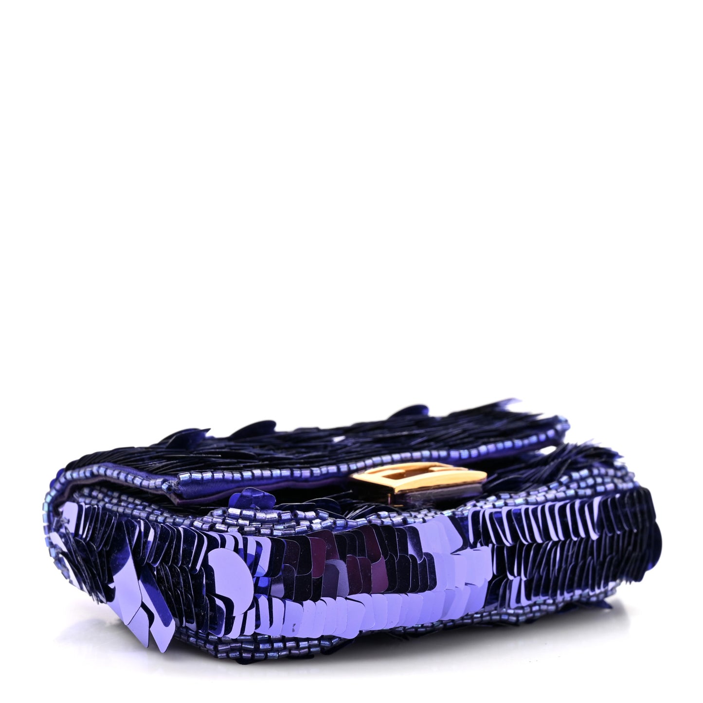 Sequin Paillettes Shiny Nappa Sex and the City Nano Baguette Charm Viola Purple Rain