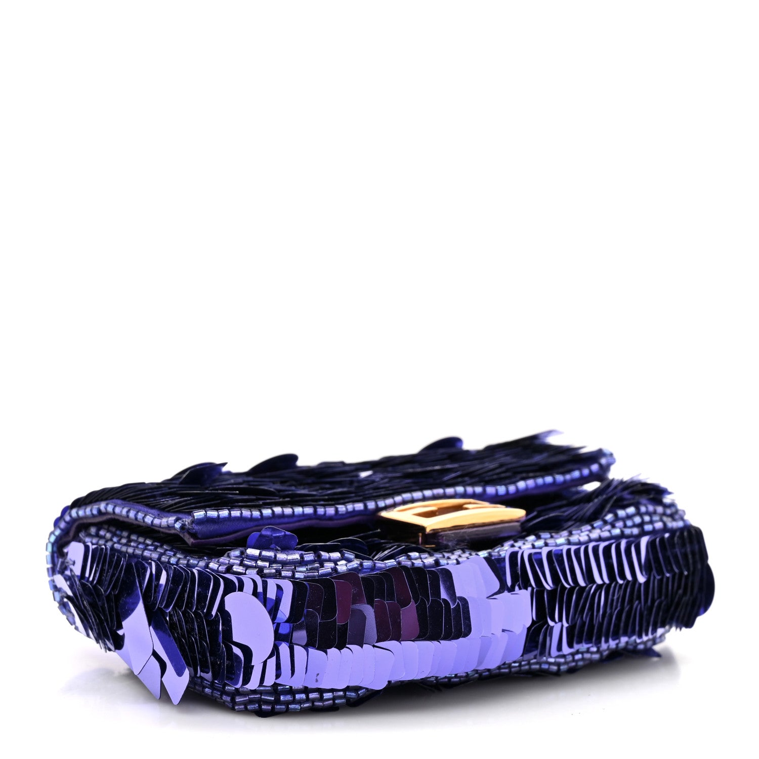 Fendi Sequin Paillettes Shiny Nappa Sex and the City Nano Baguette Charm Viola Purple Rain 4 of 11