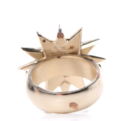 Chanel Crystal Pearl Star CC Ring 6.25 Gold 4 of 8