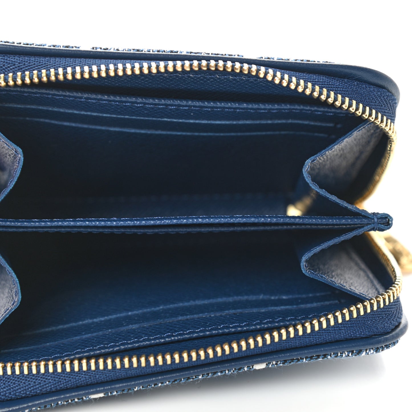 Denim Monogram Jacquard Zippy Coin Purse Bleu