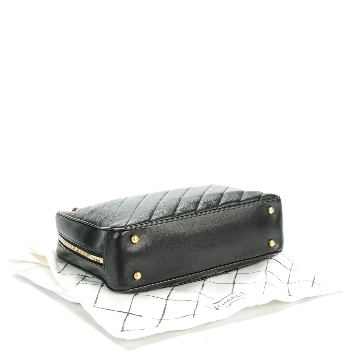 Lambskin Quilted Coco Vintage Camera Case Black