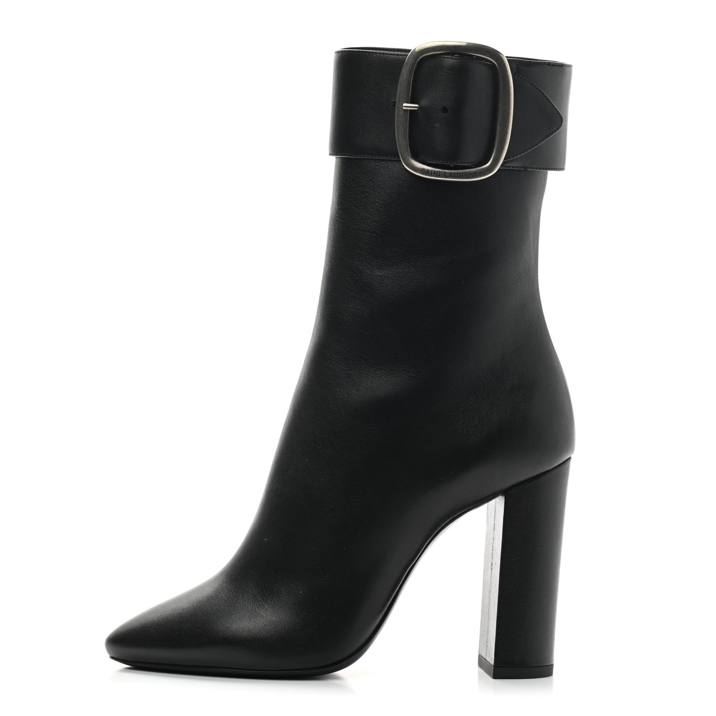 Calfskin Joplin Buckle Booties 38 Black
