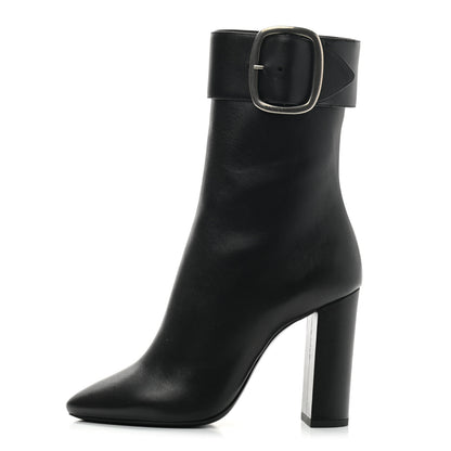 Saint Laurent Calfskin Joplin Buckle Booties 38 Black 1 of 6