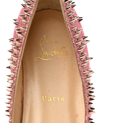 Christian Louboutin Glitter Diams Follies Spikes Flats 38 Pink 7 of 10