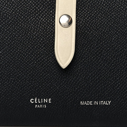Celine Grained Calfskin Medium Multifunction Strap Wallet Black Chalk 7 of 10