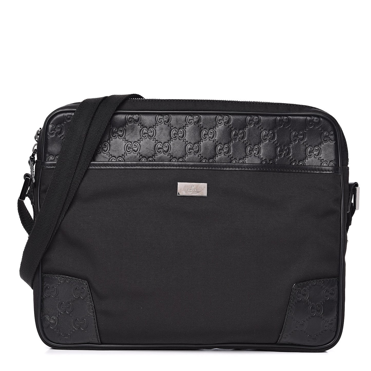 Guccissima Nylon Shoulder Bag Black