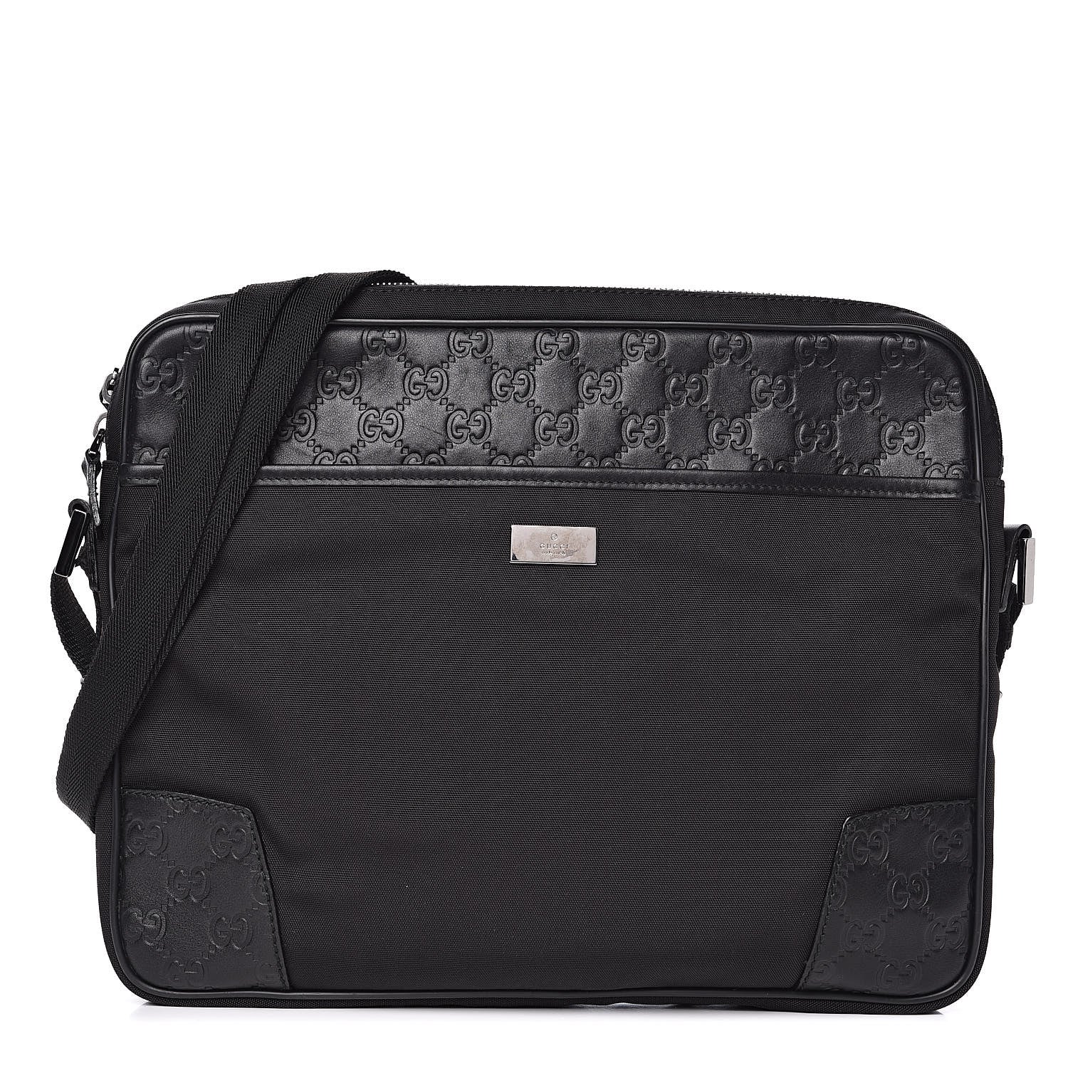Gucci Guccissima Nylon Shoulder Bag Black 1 of 11