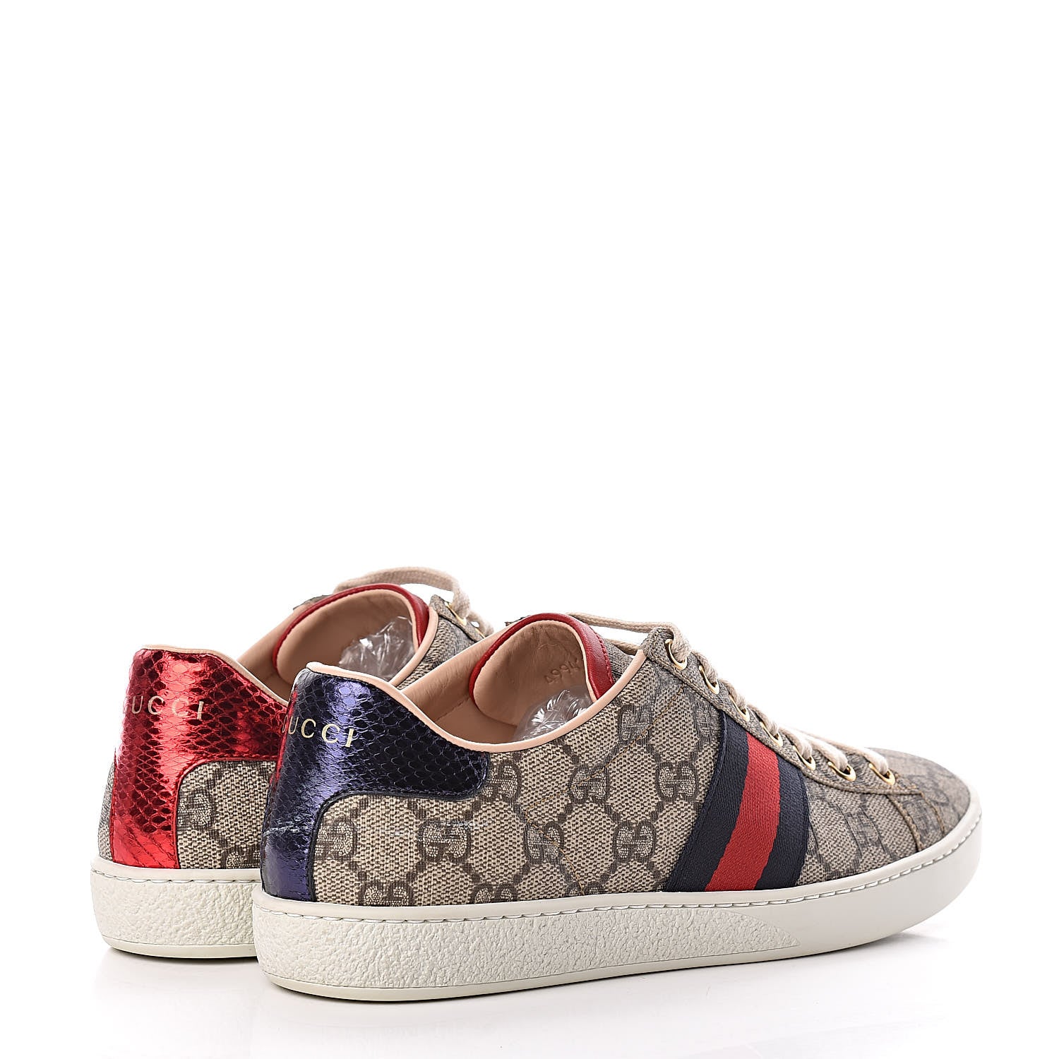 Gucci GG Supreme Monogram Womens Ace Low-Top Sneaker 37 Beige 4 of 13