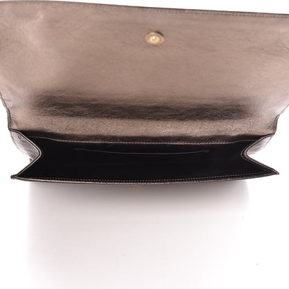Saint Laurent Metallic Calfskin Monogram Large Belle De Jour Clutch Gold 5 of 11
