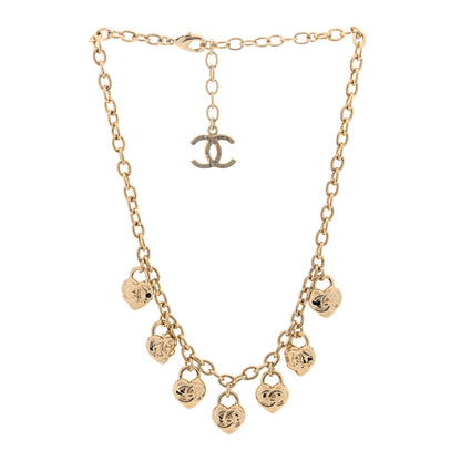 Chanel Metal CC Heart Necklace Gold 3 of 5