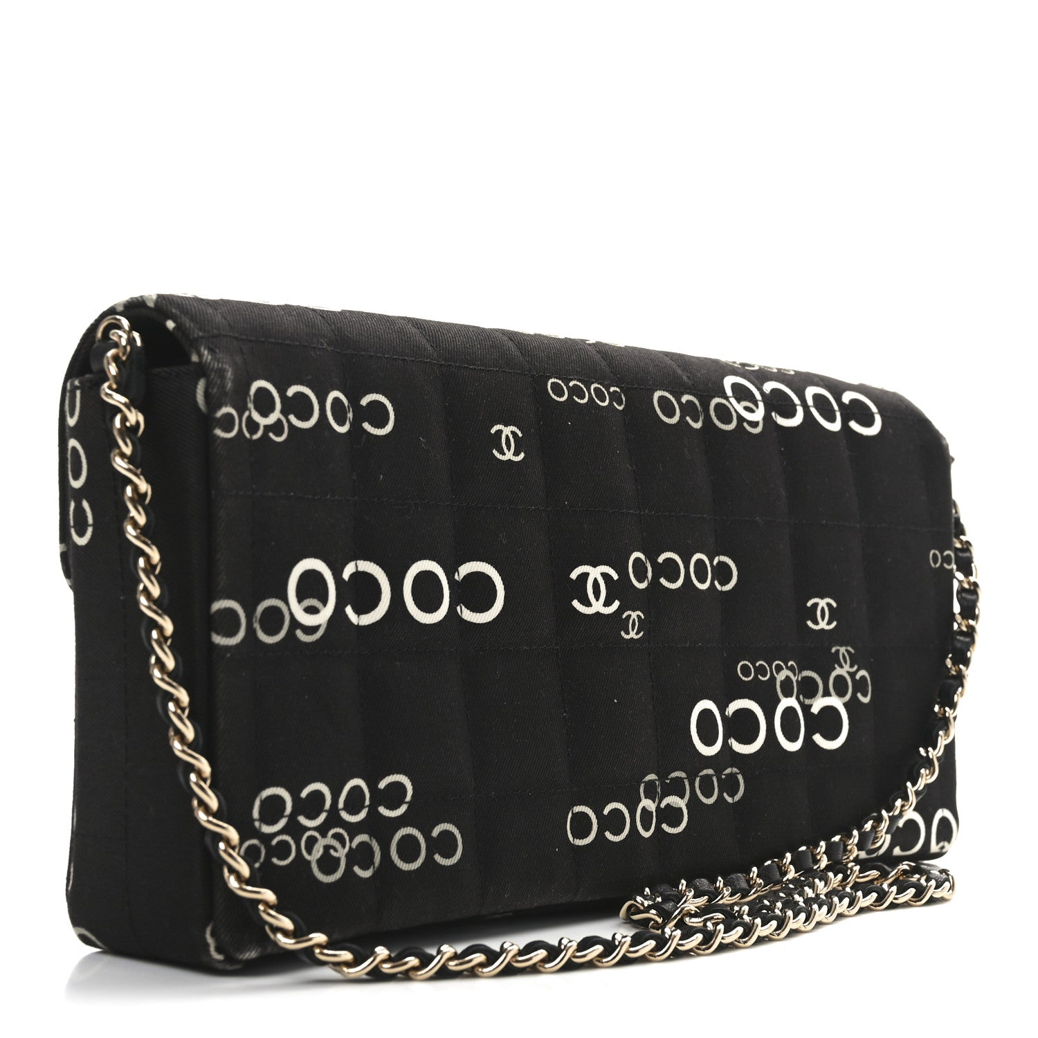 Chanel Canvas Chocolate Bar Quilted Coco East West Flap Black 3 of 10