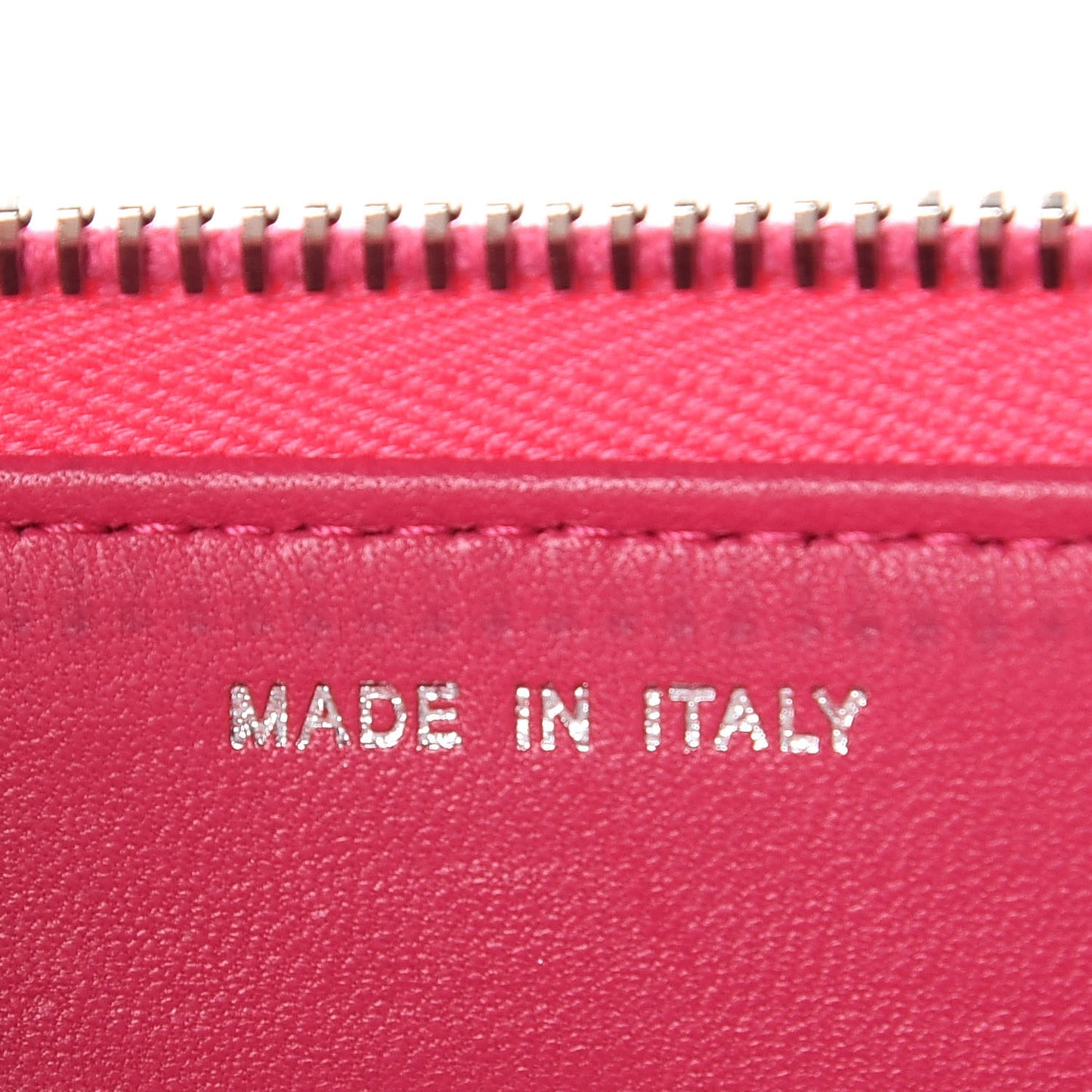 Lambskin Quilted Zip Around Wallet Fuchsia