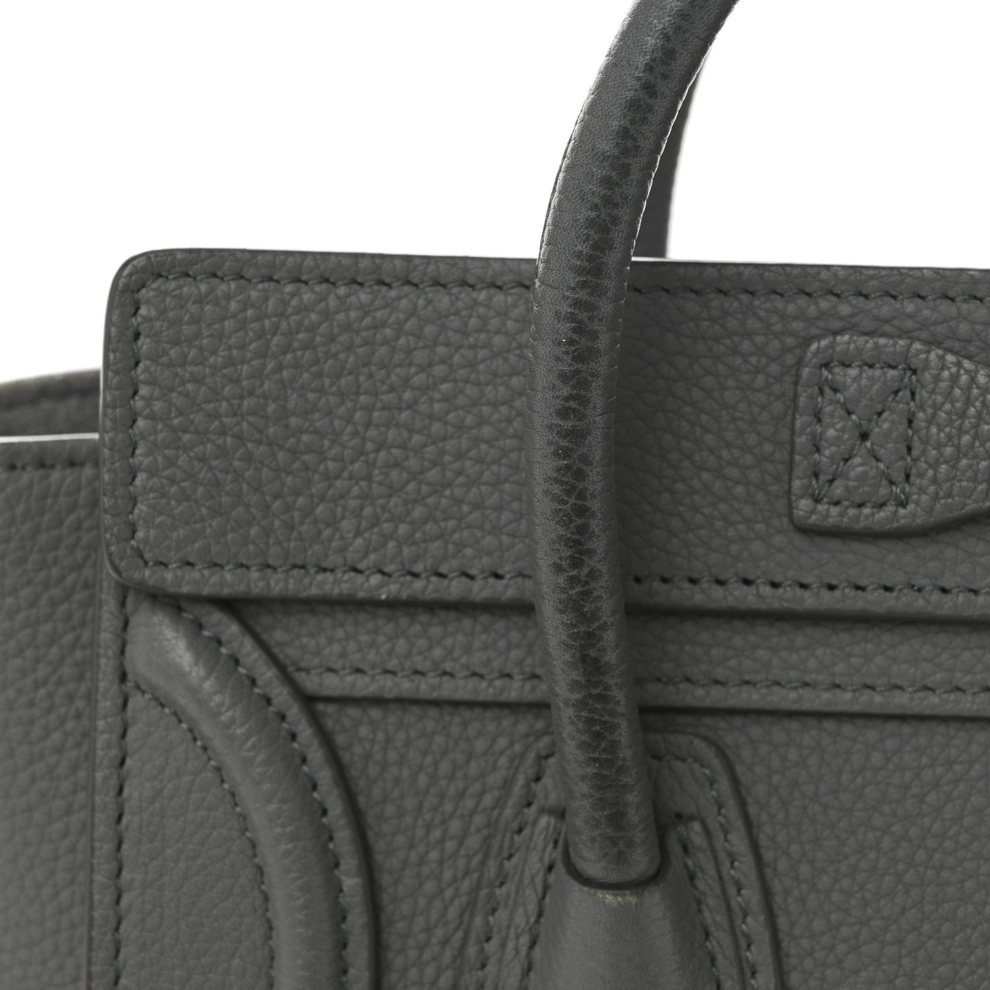Drummed Calfskin Nano Luggage Kohl