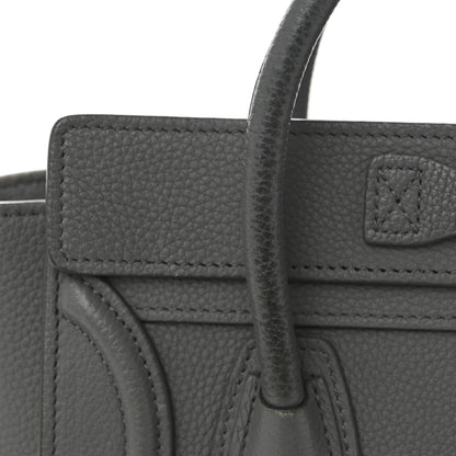 Celine Drummed Calfskin Nano Luggage Kohl 12 of 12