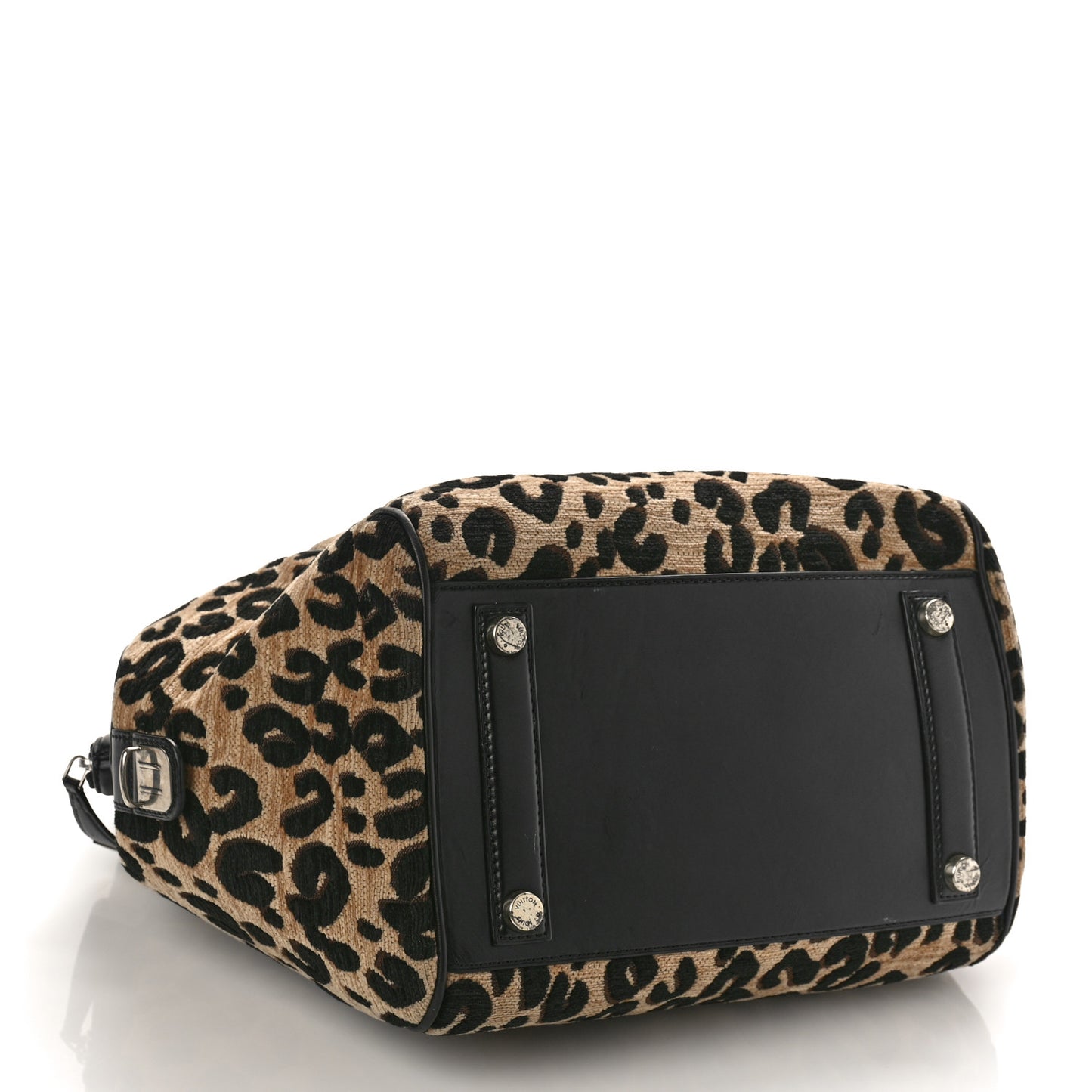 Jacquard Velvet Leopard Print Stephen Sprouse North South Bag Black