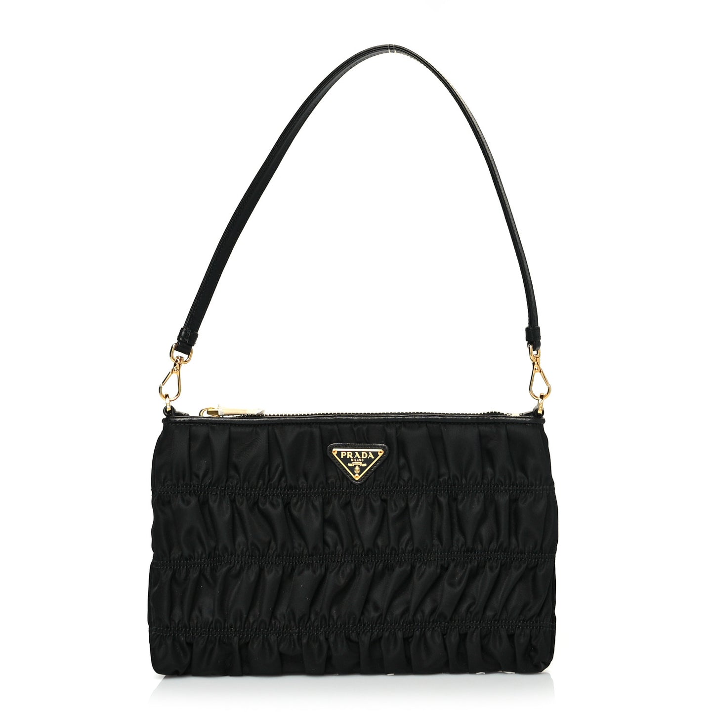 Tessuto Nylon Gaufre Shoulder Bag Black