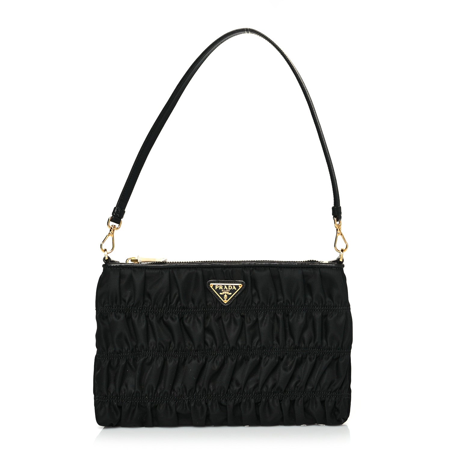 Prada Tessuto Nylon Gaufre Shoulder Bag Black 1 of 8