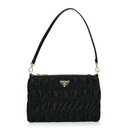 Prada Tessuto Nylon Gaufre Shoulder Bag Black 1 of 8