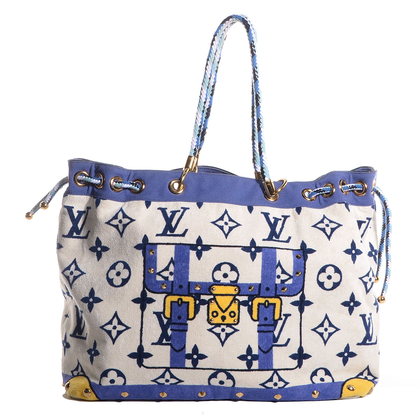 Cotton Monogram Eponge Cabas Blue