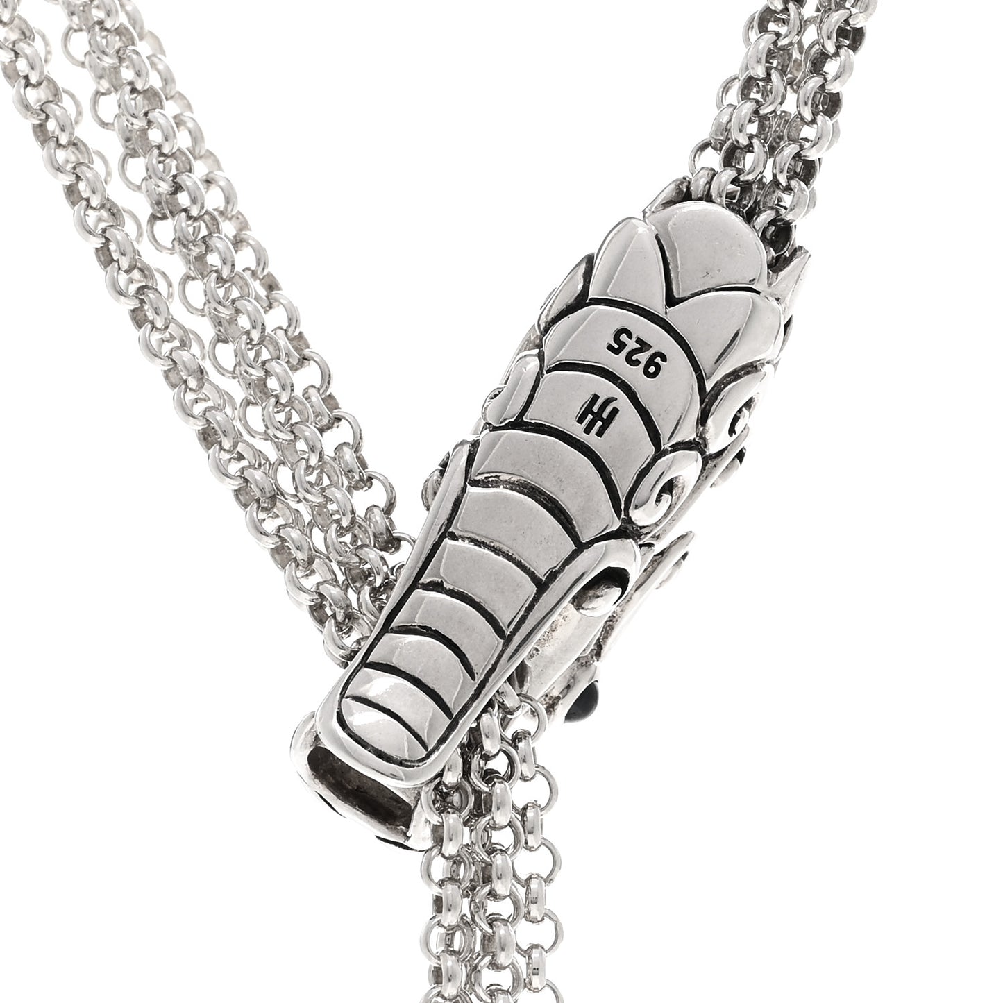 Sterling Silver Sapphire Legends Naga Dragon Lariat Necklace