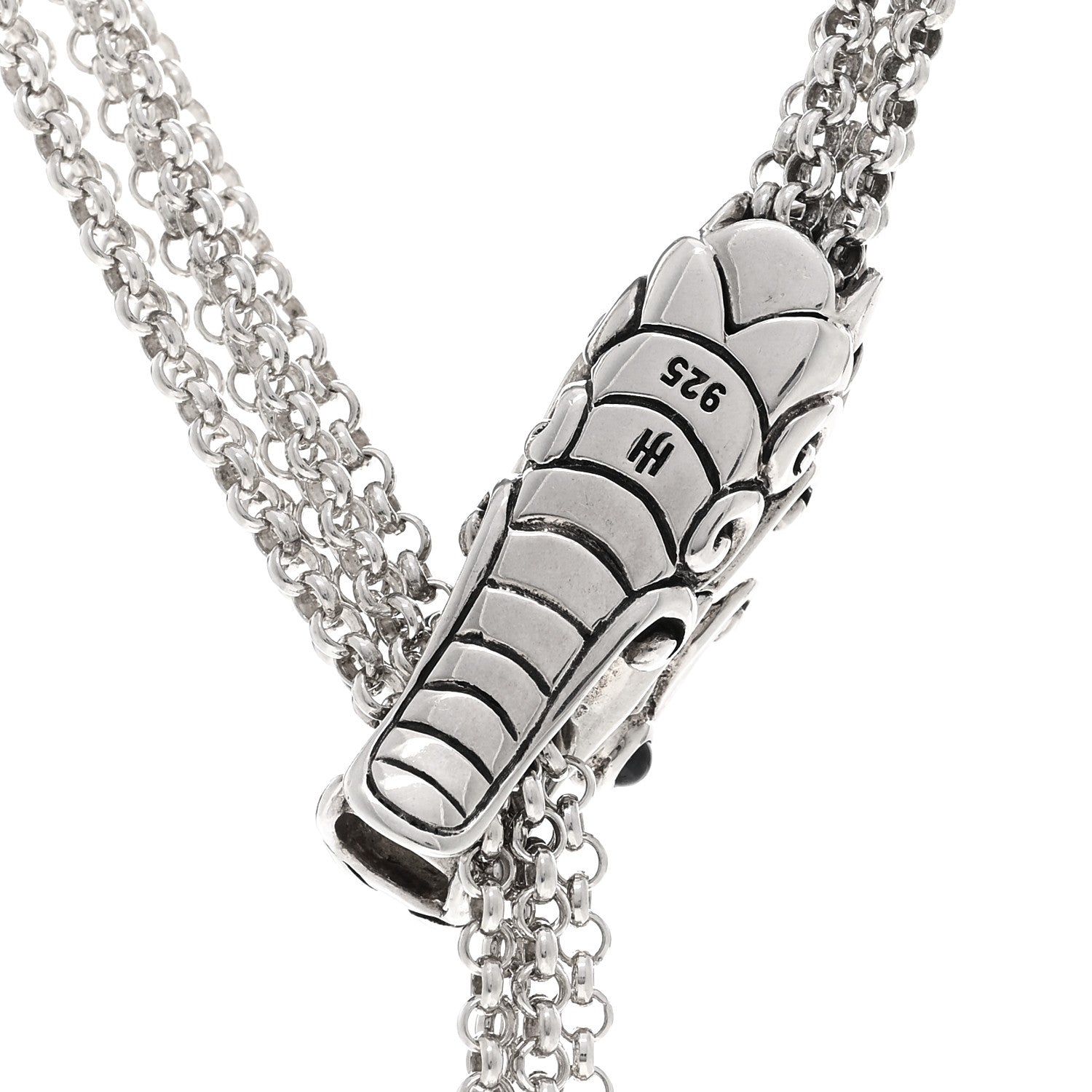 John Hardy Sterling Silver Sapphire Legends Naga Dragon Lariat Necklace 5 of 5