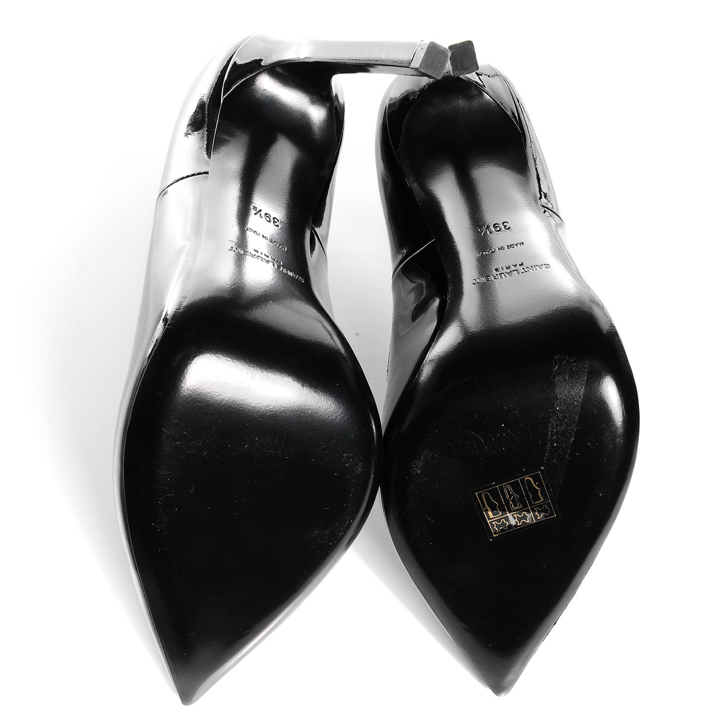 Saint Laurent Patent Paris 110 Escarpin Thorn Pump Black 5 of 7
