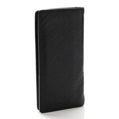 Louis Vuitton Calfskin Monogram Shadow Brazza Wallet Black 3 of 10