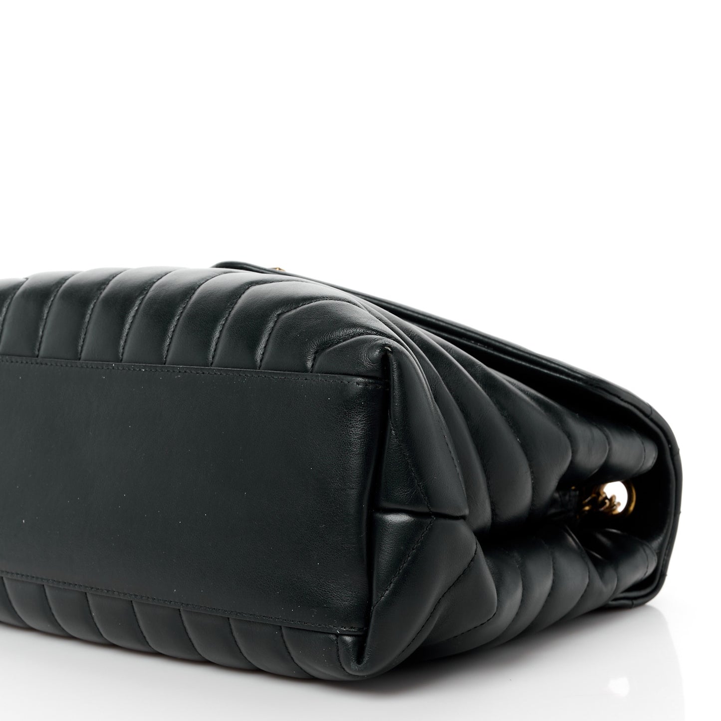 Calfskin Y Quilted Monogram Medium Loulou Chain Satchel Black