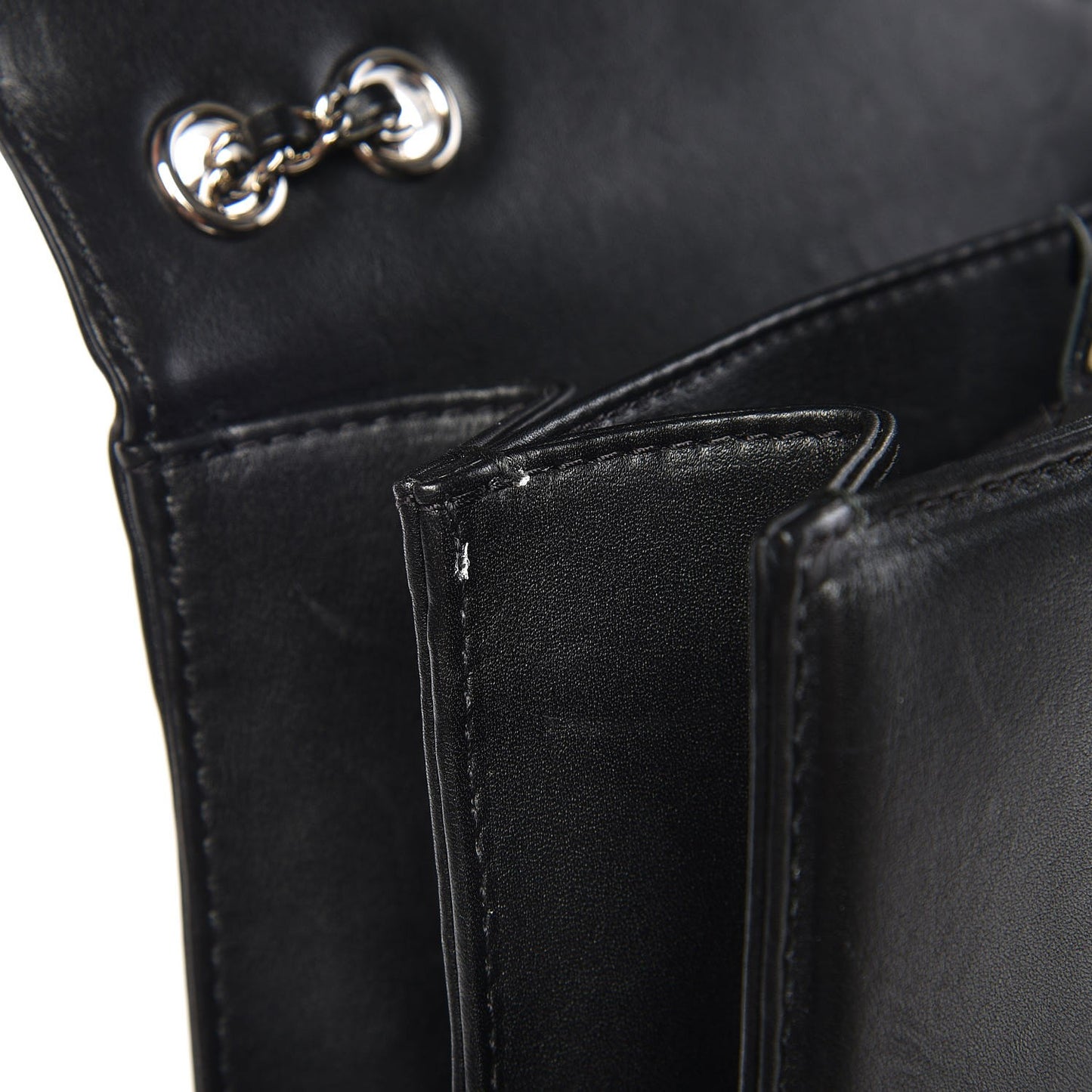 Calfskin Medium Braided Chic Flap Black