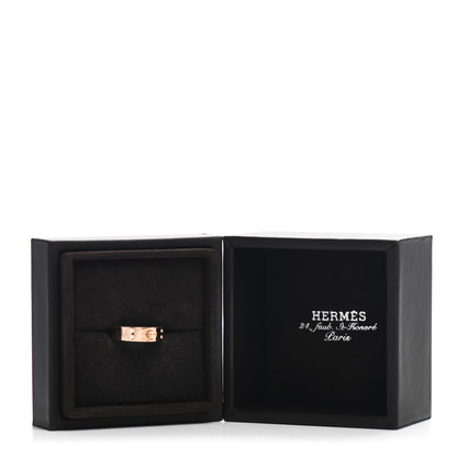 Hermes 18K Rose Gold Diamond PM Kelly Ring 53 6.25 5 of 5