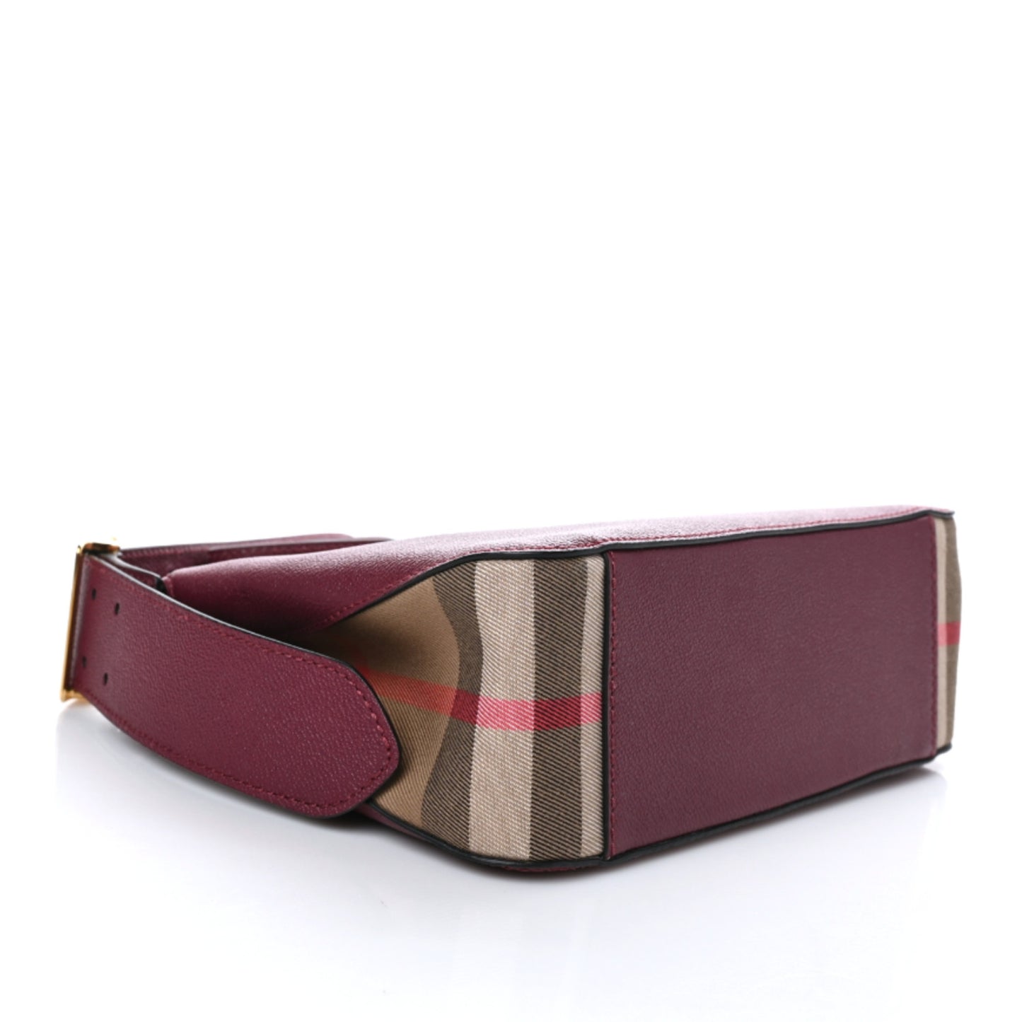 Soft Grain Calfskin House Check Small Helmsley Crossbody Dark Plum