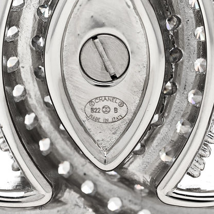 Chanel Crystal CC Turnlock Brooch Silver 3 of 3