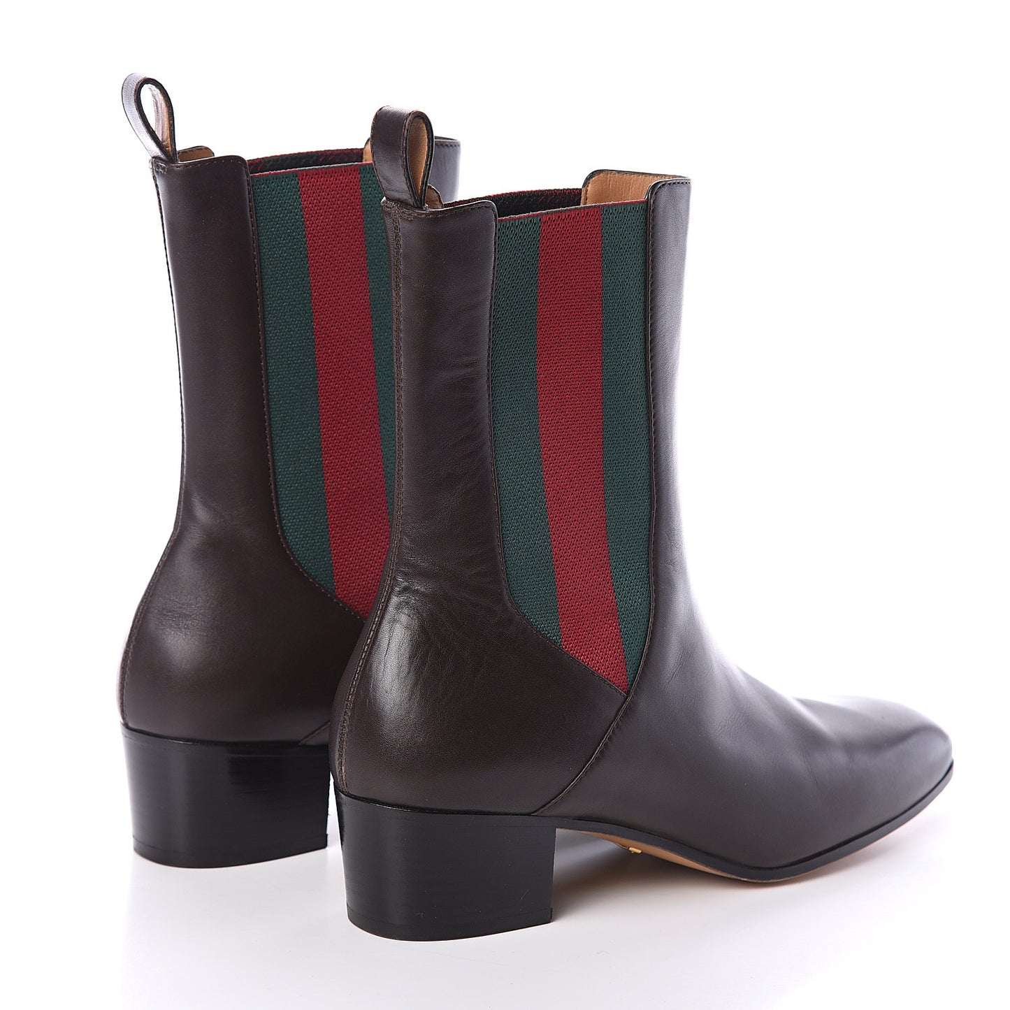 Calfskin Web Karen Ankle Boots 39 Brown