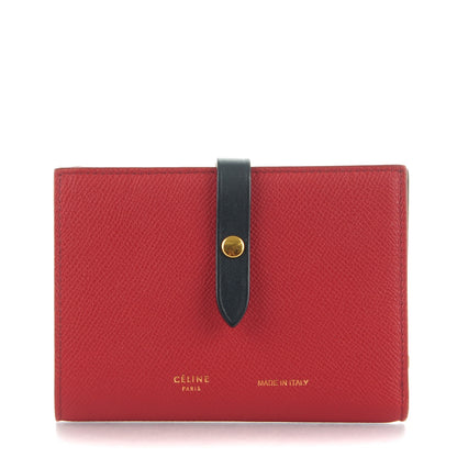 Celine Grained Calfskin Large Multifunction Strap Wallet Coquelicot 1 of 7