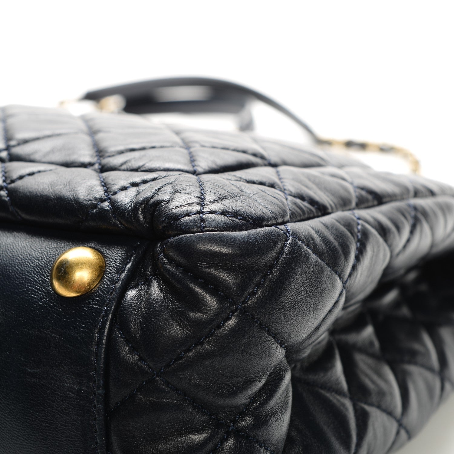 Chanel Lambskin Quilted Large Tote Navy 8 of 10