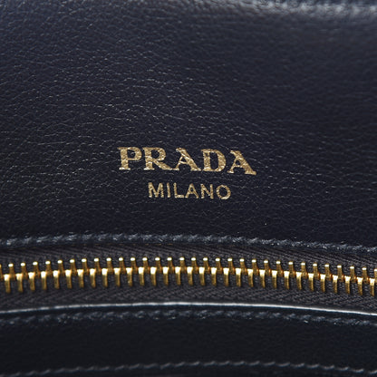 Prada Glace Calfskin Embossed Logo Tote Black 7 of 11