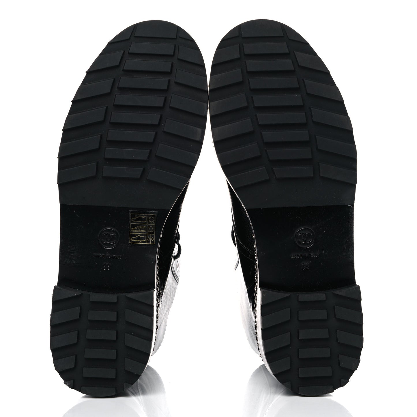 Crackled Calfskin Velvet Pearl Combat Short Boots 38 Black
