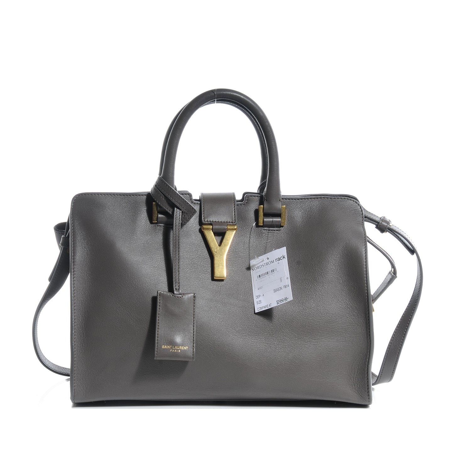 Leather Small Classic Y Cabas Grey