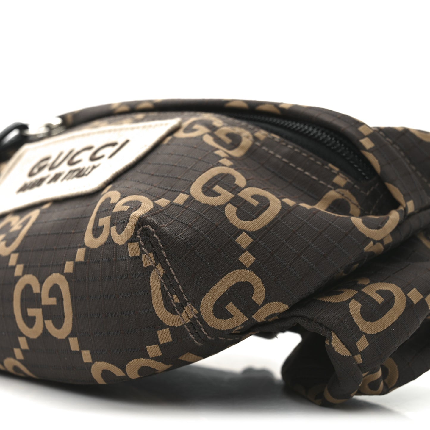 Recycled Polyester Monogram Jumbo GG Belt Bag Ebony Beige