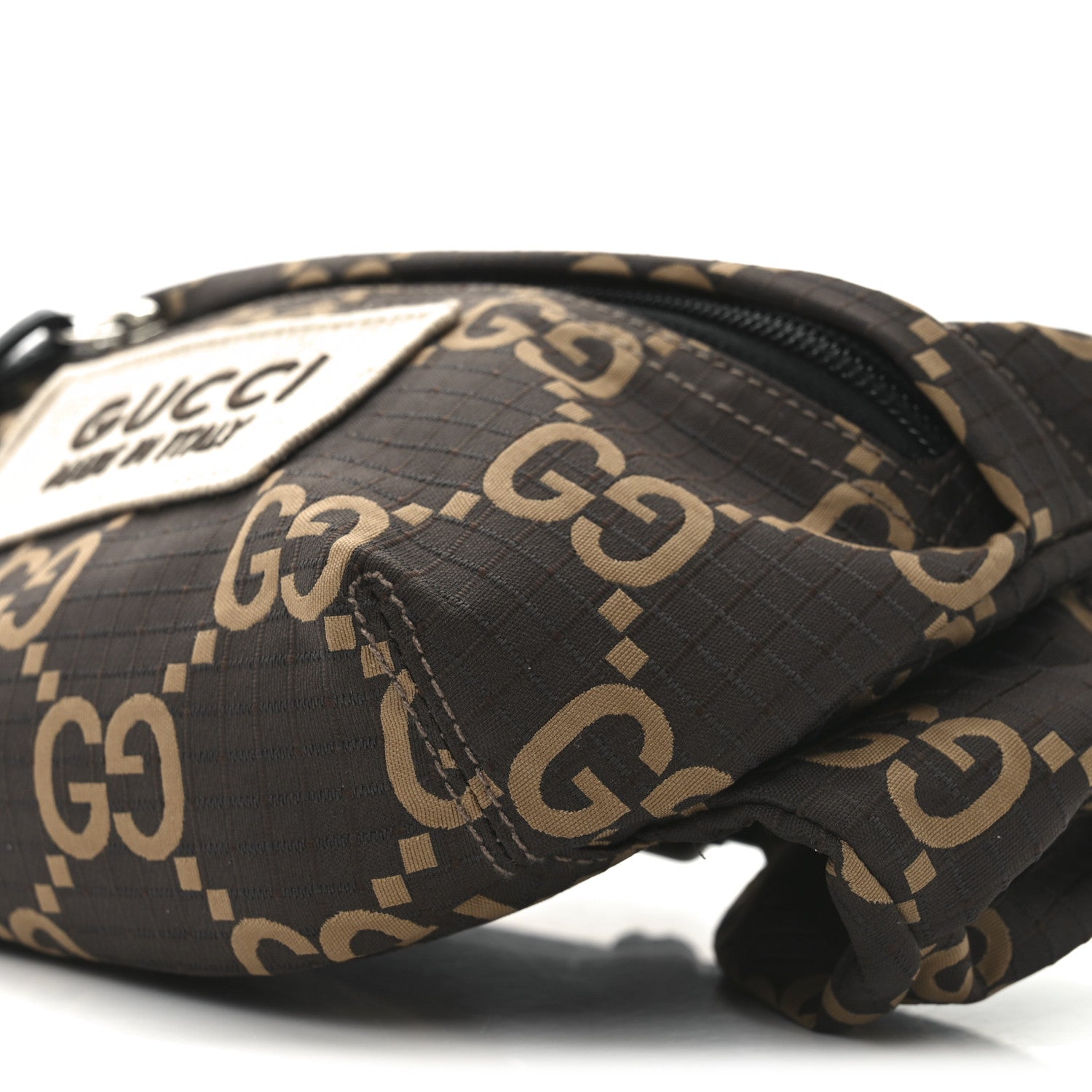 Gucci Recycled Polyester Monogram Jumbo GG Belt Bag Ebony Beige 10 of 10