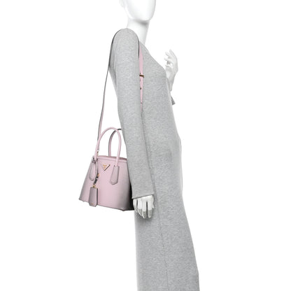 Prada Saffiano Cuir Mini Double Bag Alabastro 2 of 9