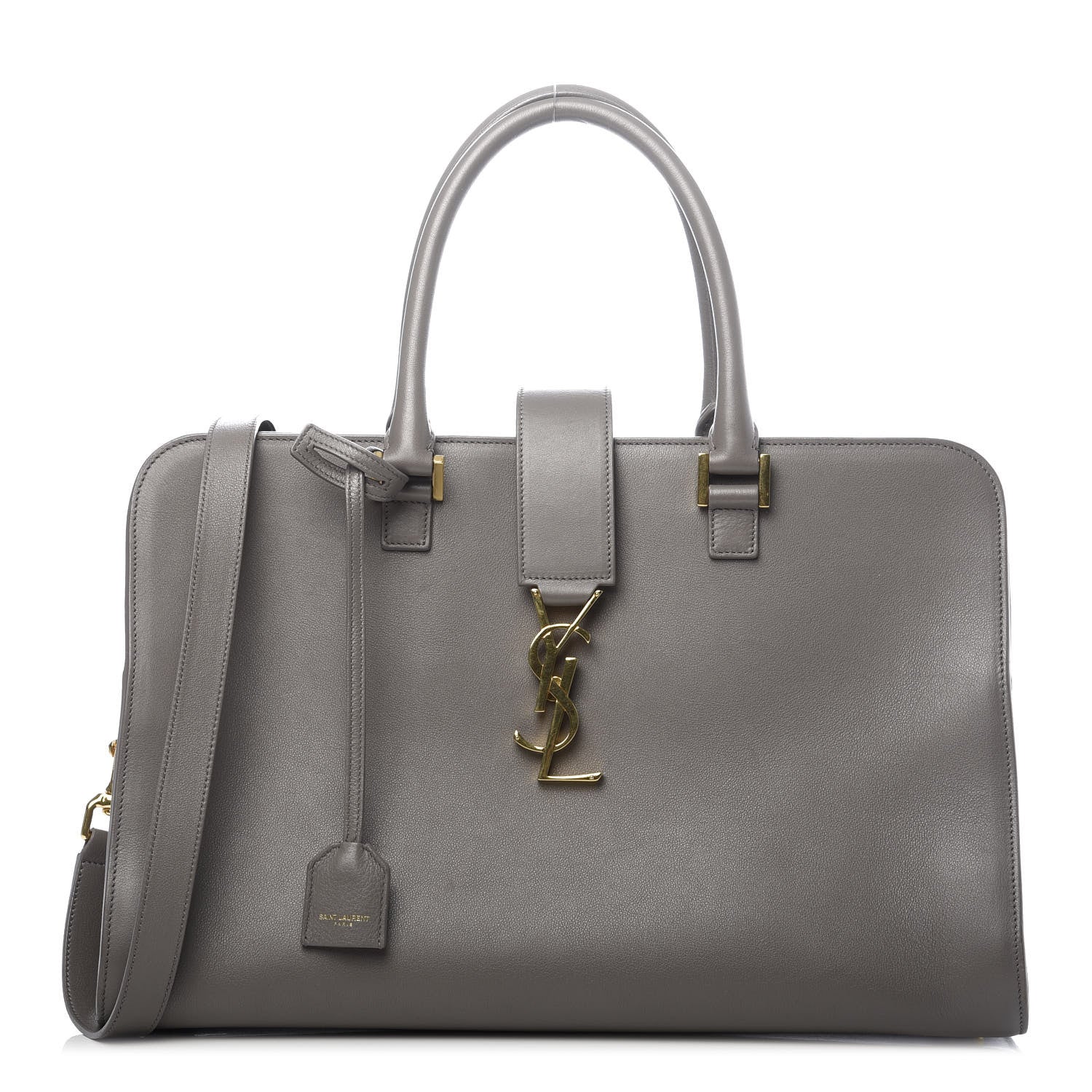 Saint Laurent Smooth Calfskin Medium Monogram Cabas Fog 1 of 12