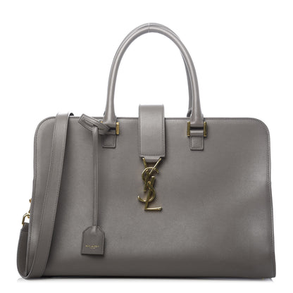 Saint Laurent Smooth Calfskin Medium Monogram Cabas Fog 1 of 12