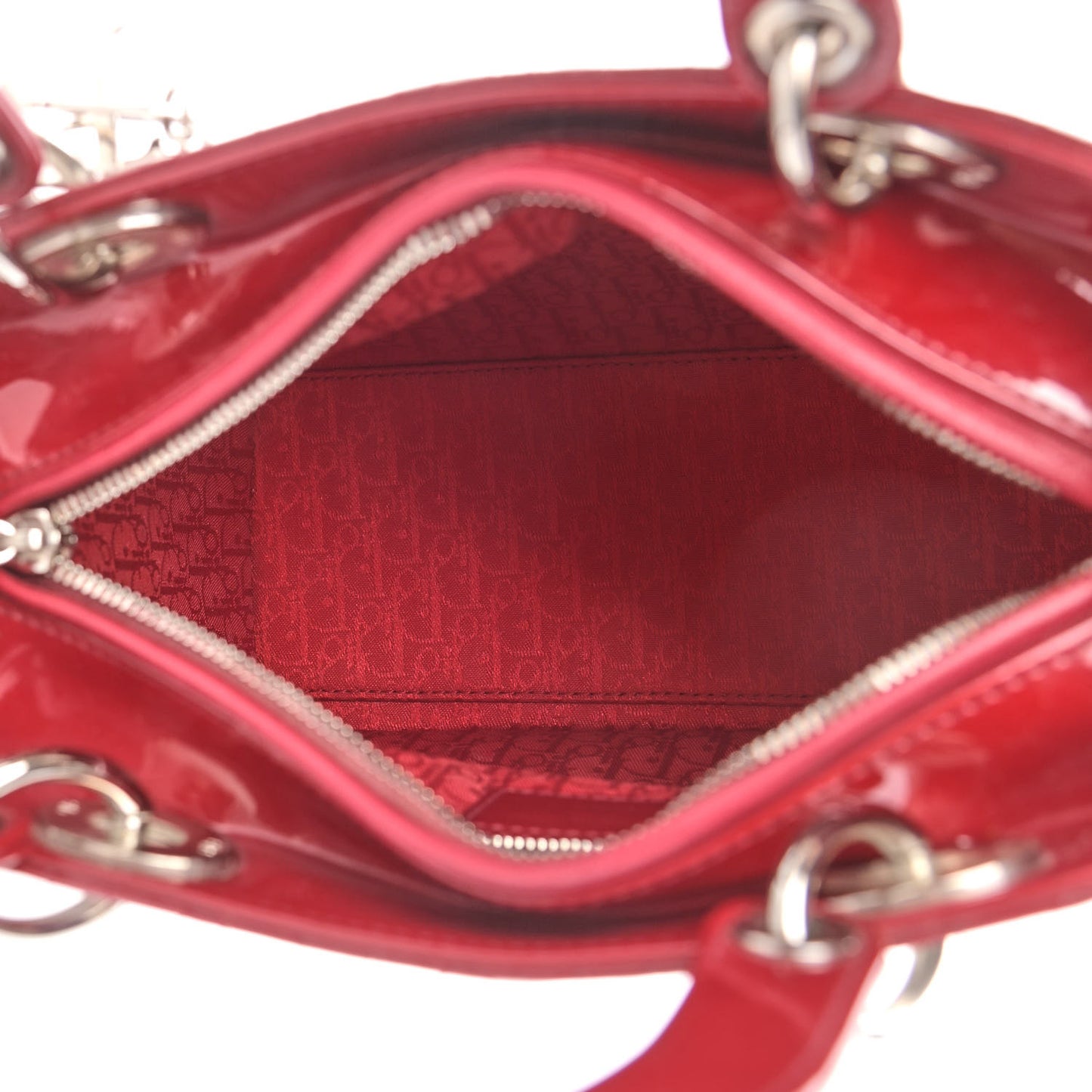 Patent Cannage Medium Lady Dior Red