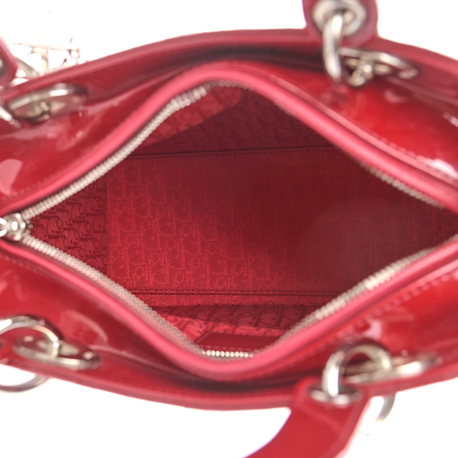 Christian Dior Patent Cannage Medium Lady Dior Red 5 of 10