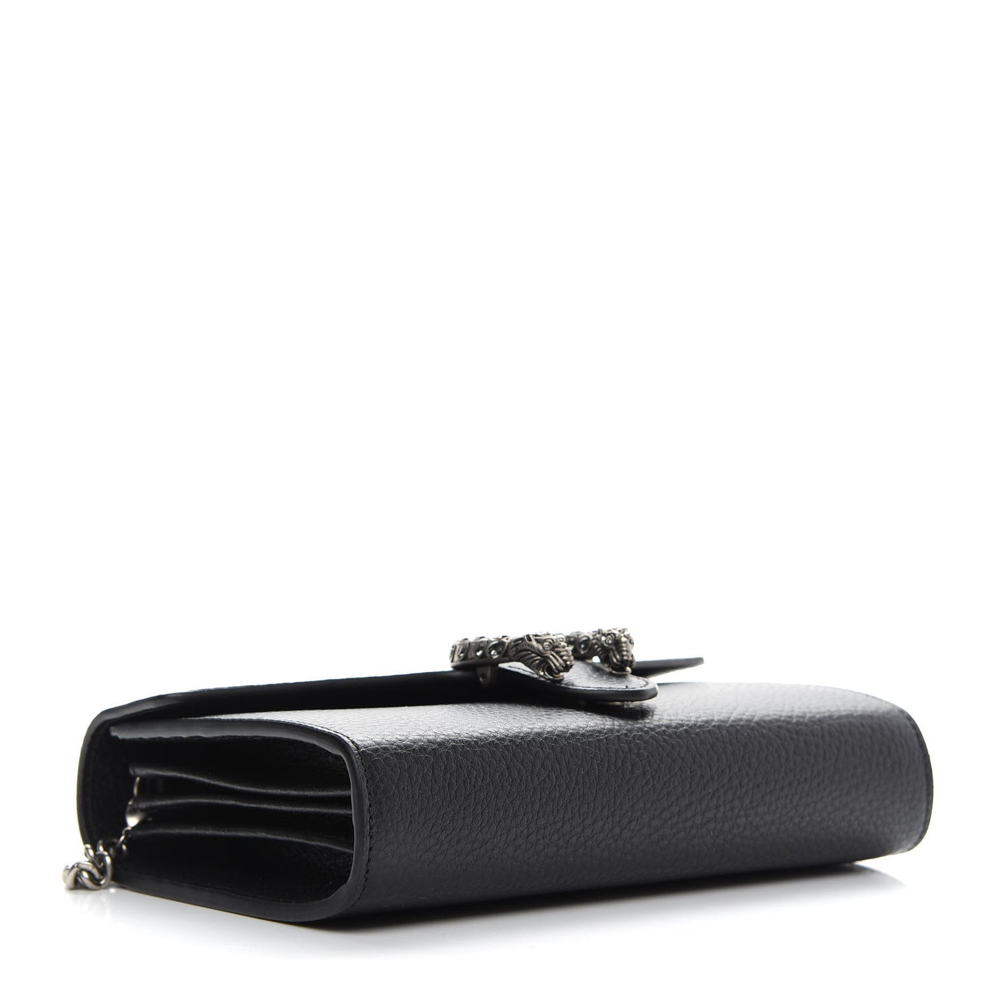GUCCI Calfskin Mini Dionysus Chain Wallet Black