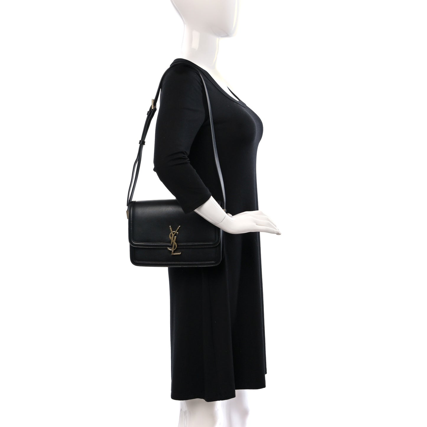 Box Calfskin Monogram Medium Solferino Satchel Black