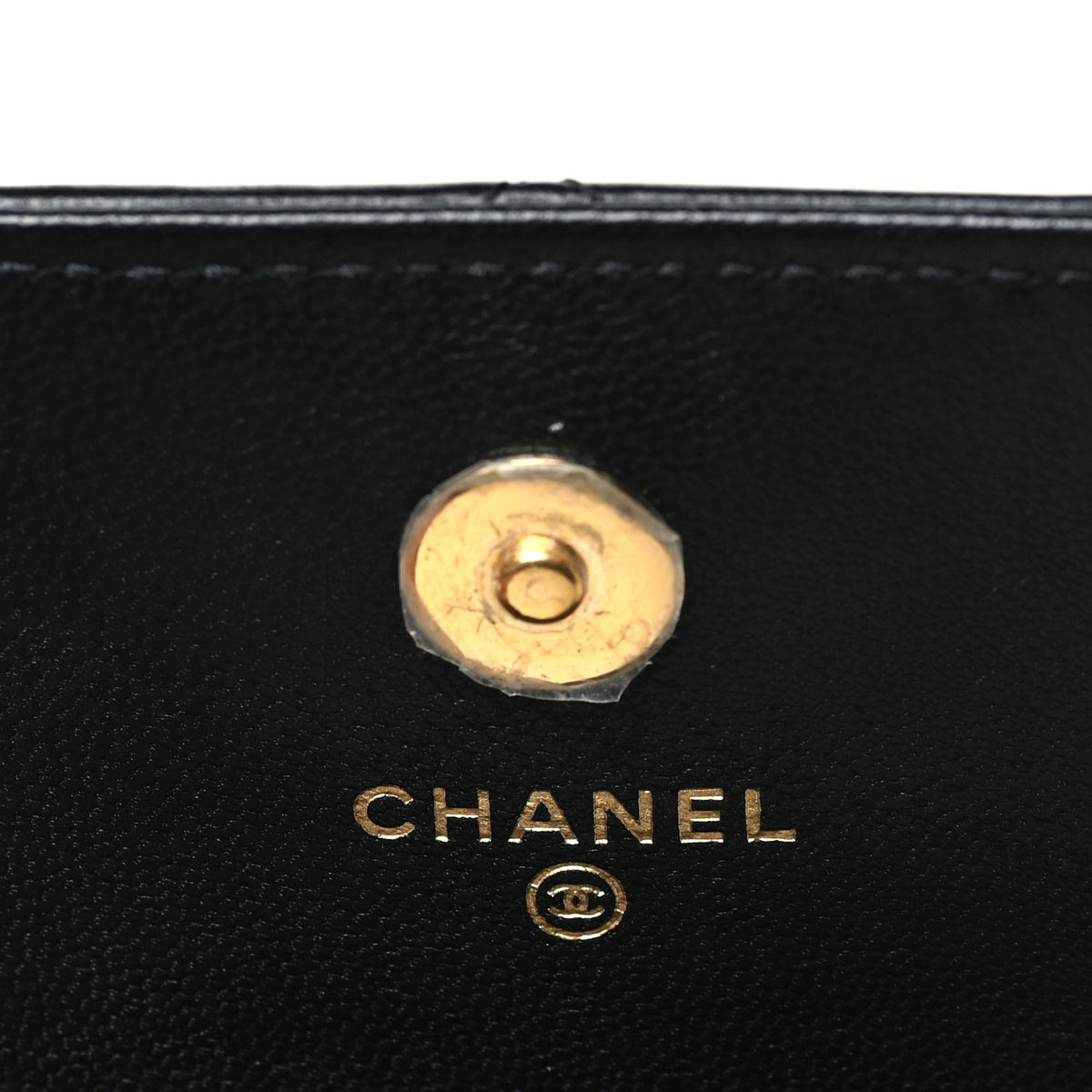 Lambskin Quilted Candy CC Phone Holder With Chain Black