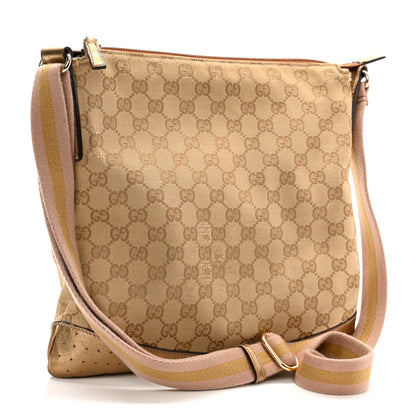 Gucci Monogram Calfskin Perforated Medium Flat Messenger Bag Pink 3 of 13