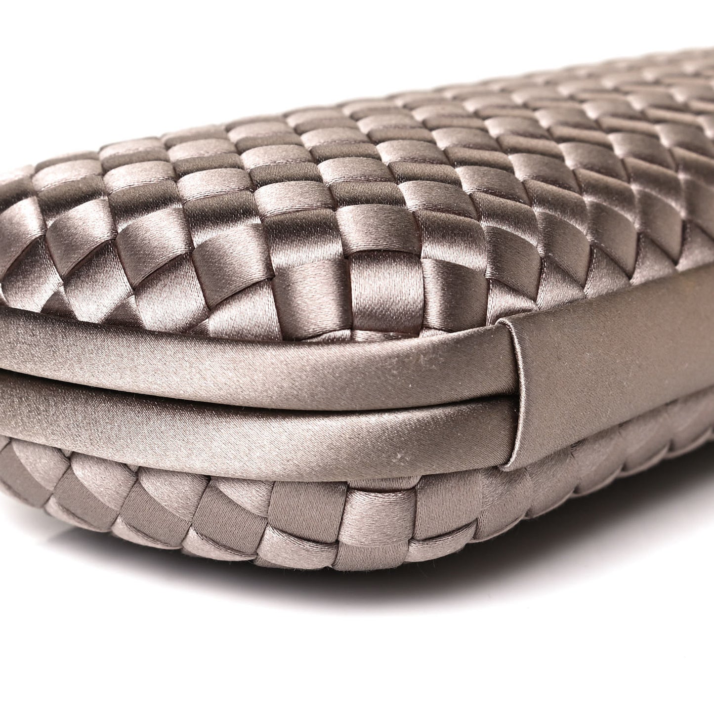 Satin Intreccio Impero Stretch Knot Clutch Limestone